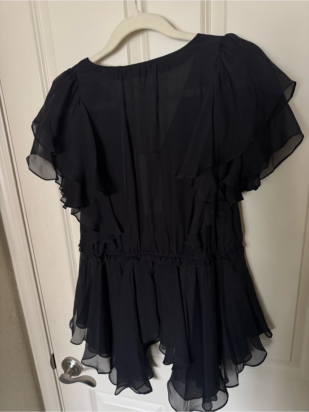 NWT Veronica Beard Sammie silk top size 8 black - Picture 4 of 6